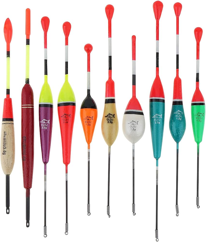 Assortment of waggler and slip floats showing different sizes and styles